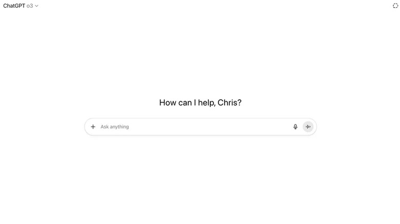 The ChatGPT user interface.