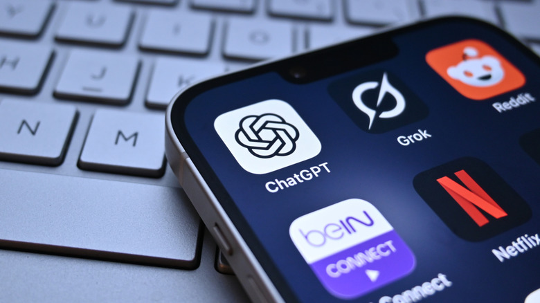AI apps on an iPhone display, including ChatGPT.