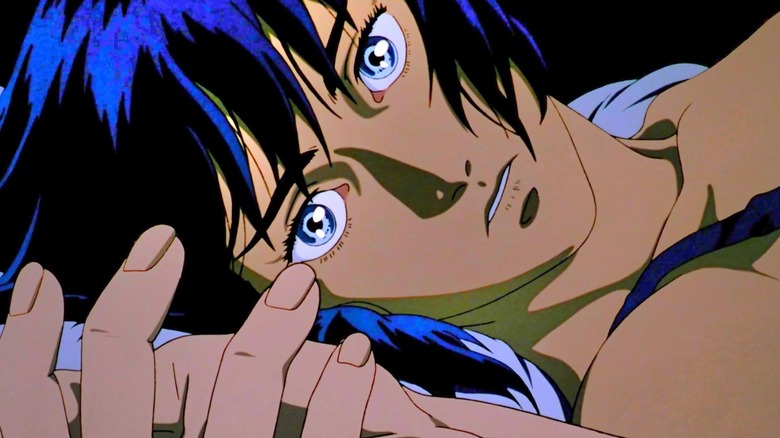 Major Motoko Kusanagi lying down in Ghost in the Shell