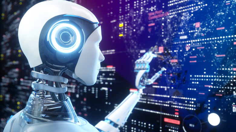 robot interacting with digital interface