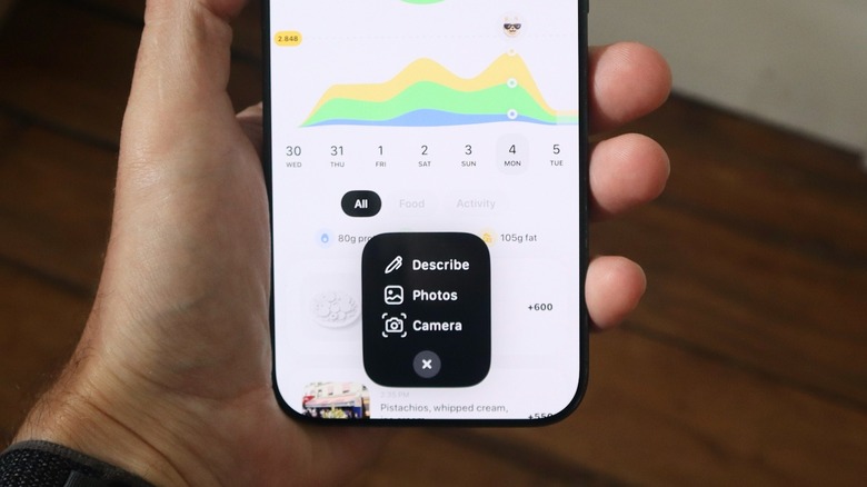 Foodllama app showing how to add a meal