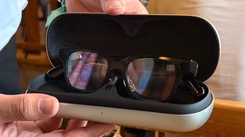 Rokid Glasses on their charging case