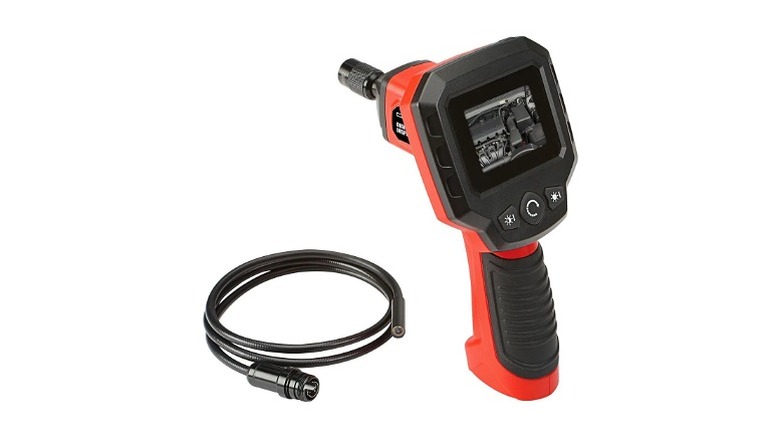 Black and red inspection device with black cable