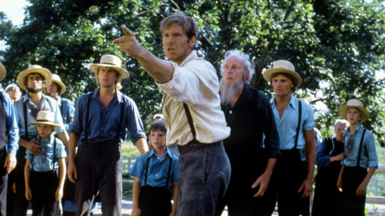 Harrison Ford, Lukas Haas, Viggo Mortensen and others in a scene from "Witness" (1985)