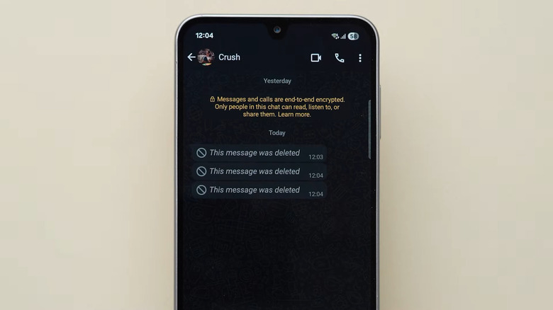 Whatsapp showing deleted messages