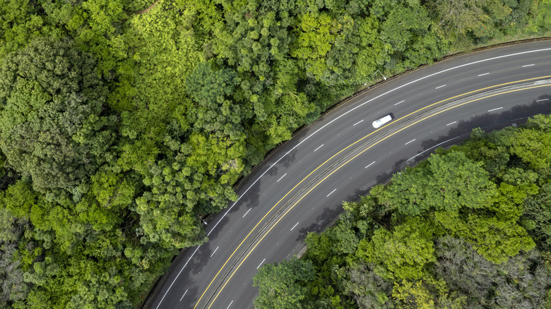 An aerial view of Highway 61 in East Oahu.