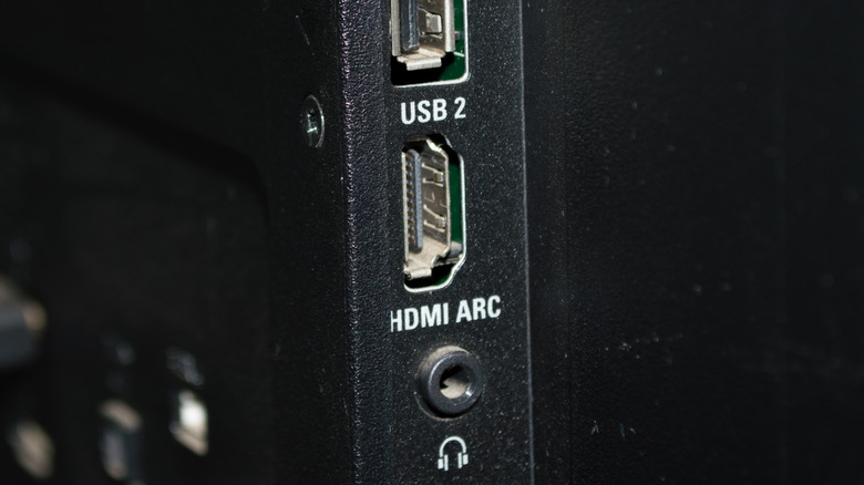 The HDMI ARC connection on the back of a TV.