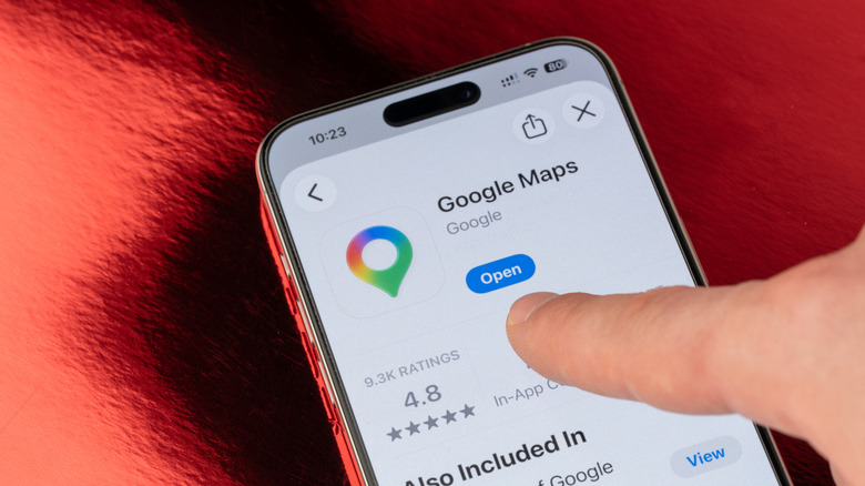 Google Maps listing in App Store on an iPhone screen