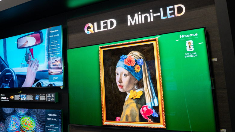 An assortment of Mini-LED TVs on display