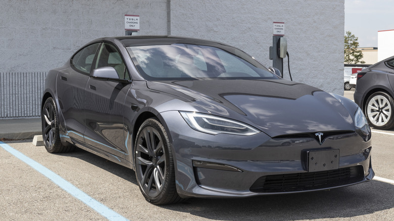 A parked Tesla Model S