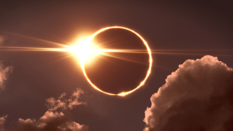 A view of the sun during a solar eclipse