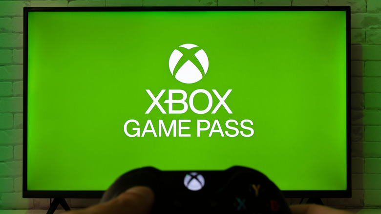 Xbox Game Pass queued on a TV screen.