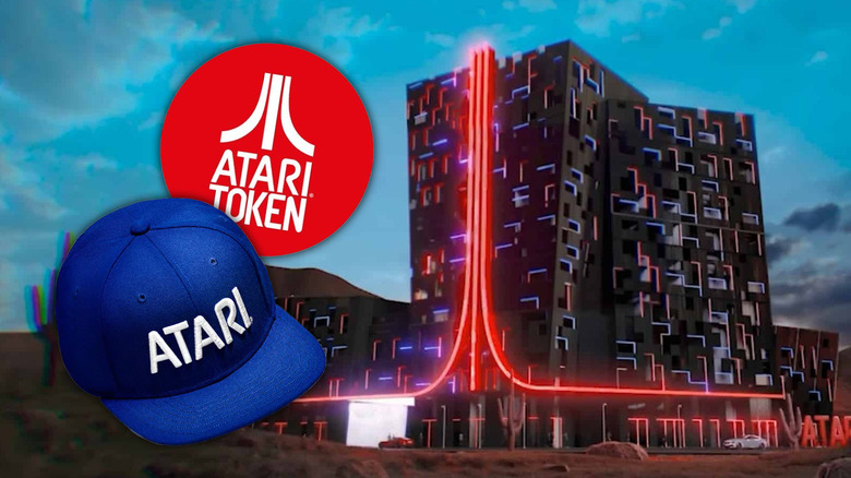 Atari Token logo, Atari speakerhat and hotel