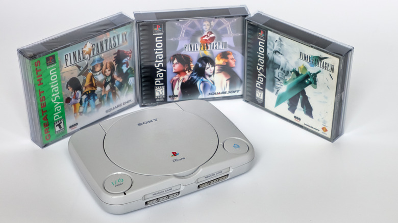 PSOne console with Final Fantasy games