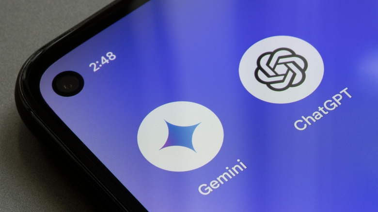 Gemini app icon next to chatgpt icon on smartphone screen