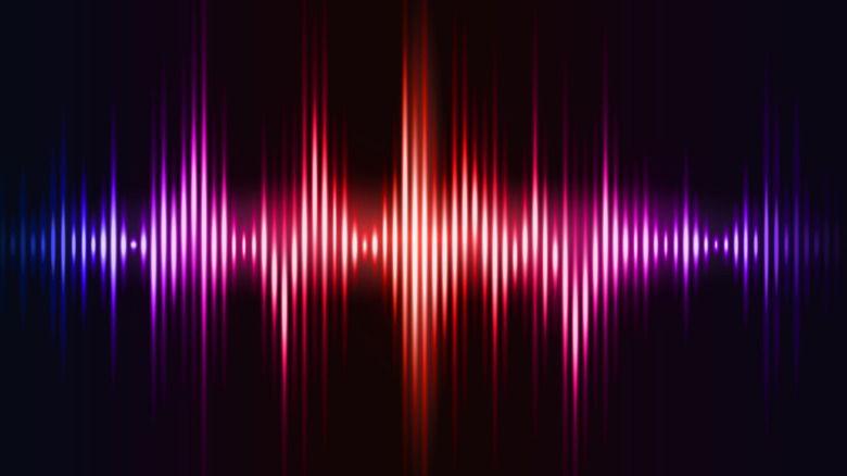 An abstraction of a soundwave on an equalizer.