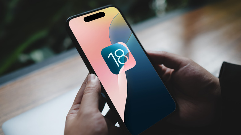 An iPhone displaying the icon for iOS 18