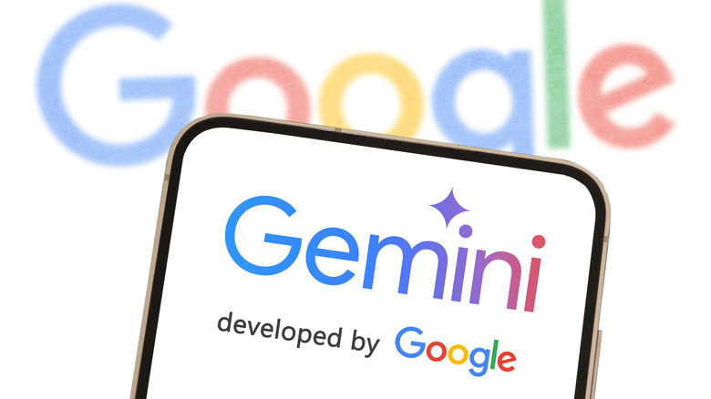 The Google Gemini logo on a smartphone
