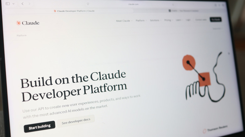 the Claude build API development platform page displayed on a computer