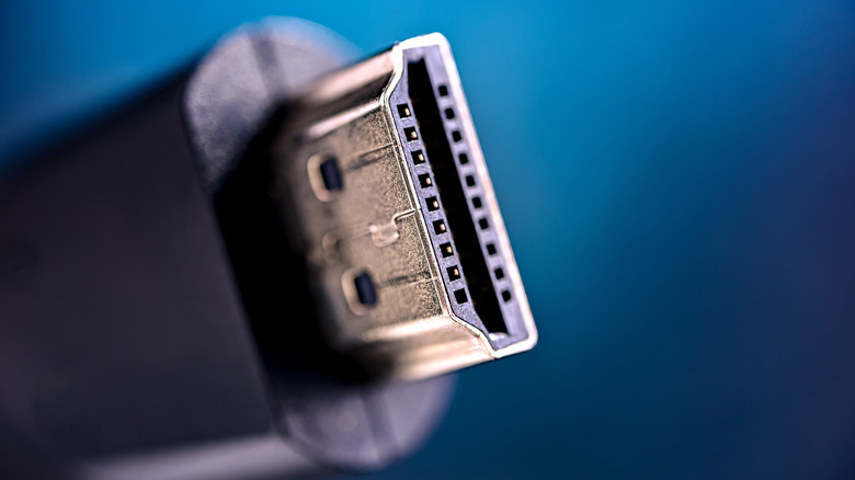 A close up image of an HDMI cable.
