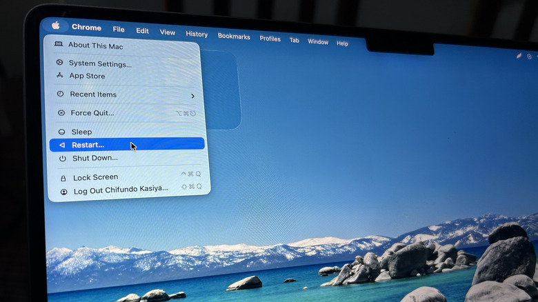 Restarting a MacBook