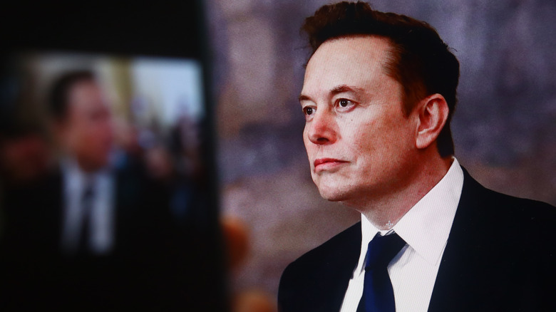 Side profile of Tesla CEO Elon Musk