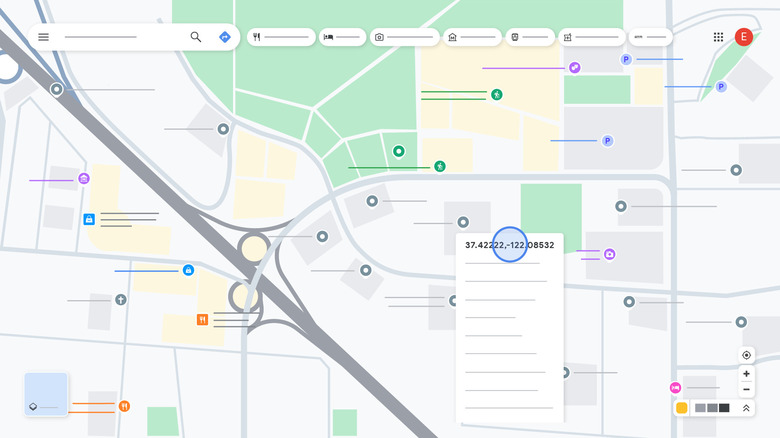 Google image of finding latitude and longitude coordinates with Maps.