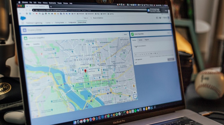 Google Maps for desktop visible on Mac.