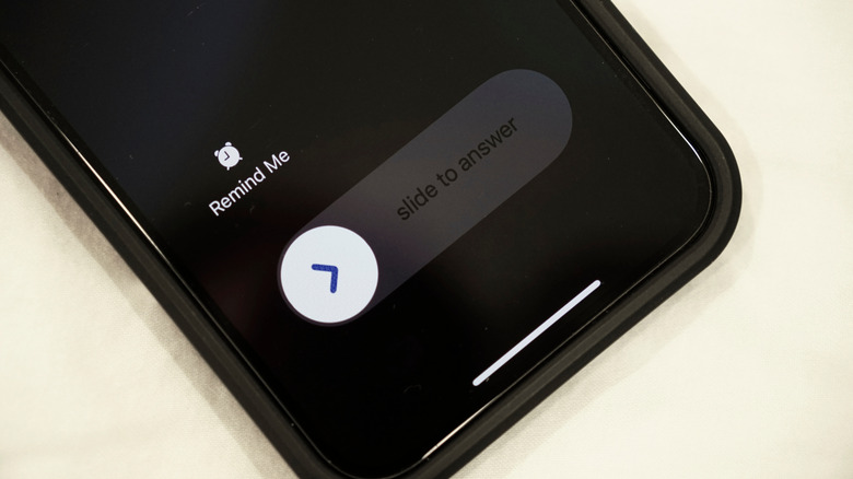 incoming call screen on an iPhone.