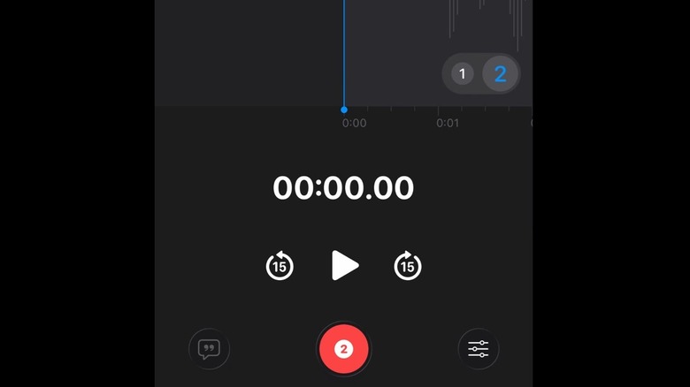 Adding another layer to a recording on the iPhone's Voice Memo app.