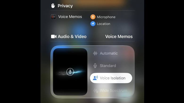 The Voice Isolation feature of the iPhone's Voice Memo app.