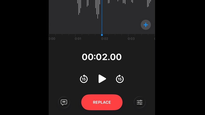 Replacing a part of a saved recording in the iPhone's Voice Memo app.