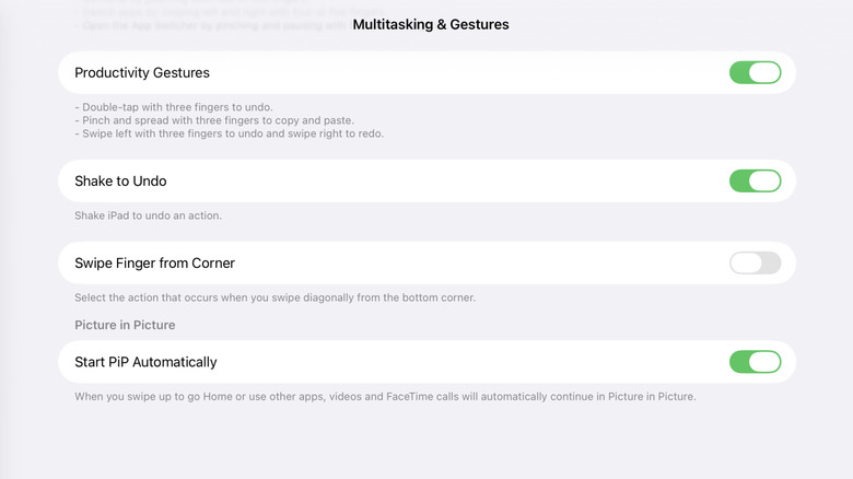 Productivity Gestures enabled in iPad for iPad Notes