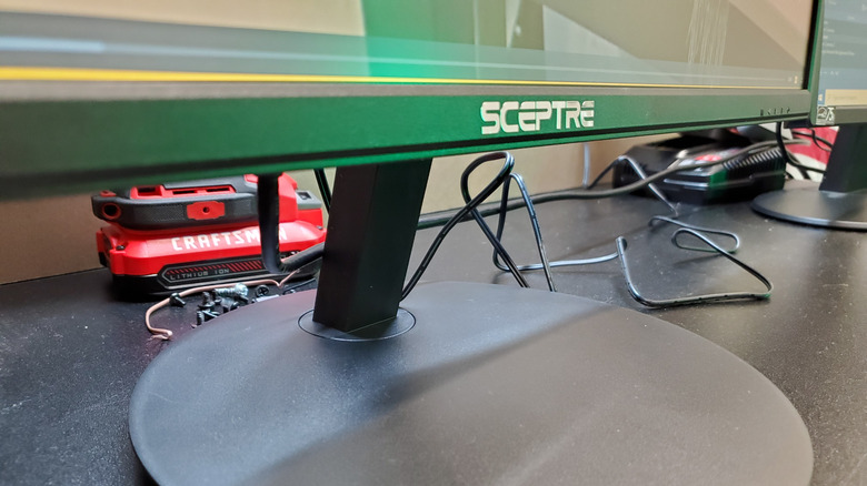 Close-up shot of a Spectre monitor placed on a desk