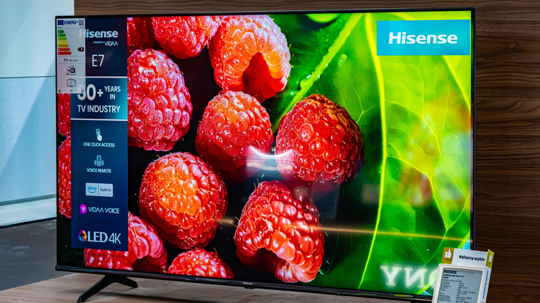 Hisense TV on display in a store