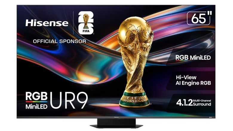 The Hisense 65-inch UR9 RGB Mini LED TV.