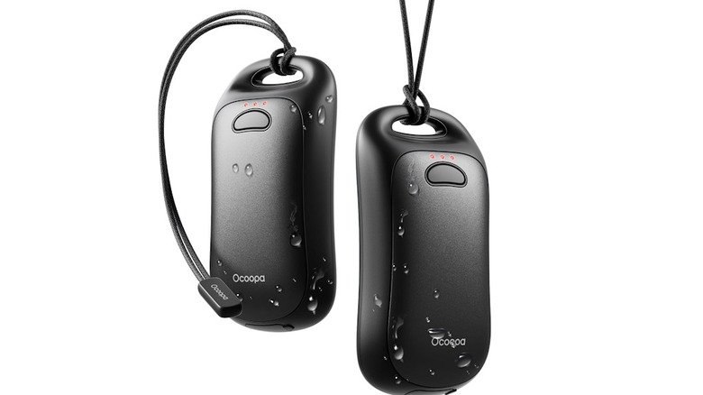 Ocoopa Magnetic Hand Warmers separated and hanging next to each other