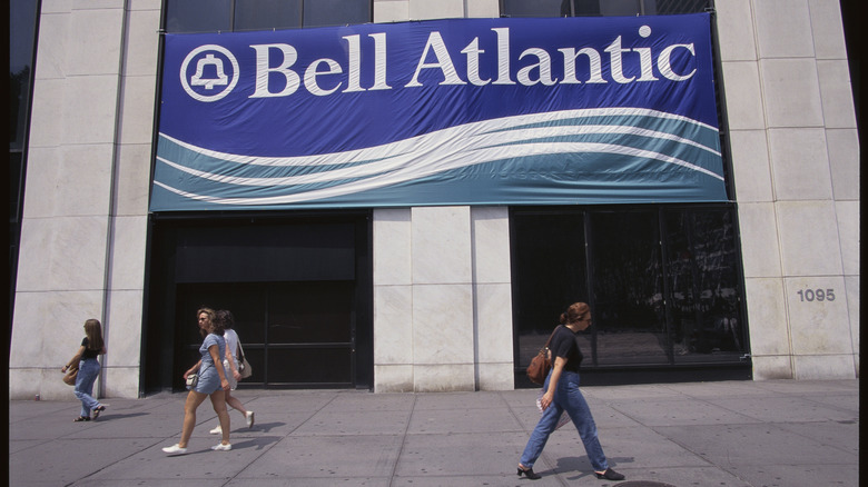 The exterior of a building for Bell Atlantic, a northeastern telco that merged with GTE to become Verizon in 2000.