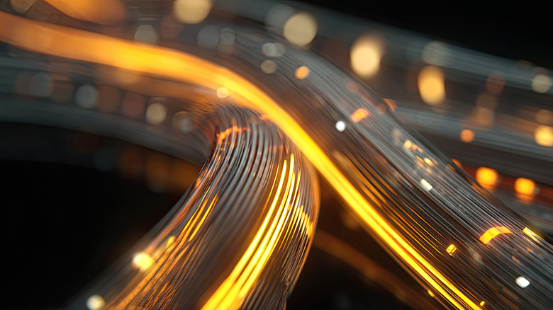 Artist rendition of fiber optics close up