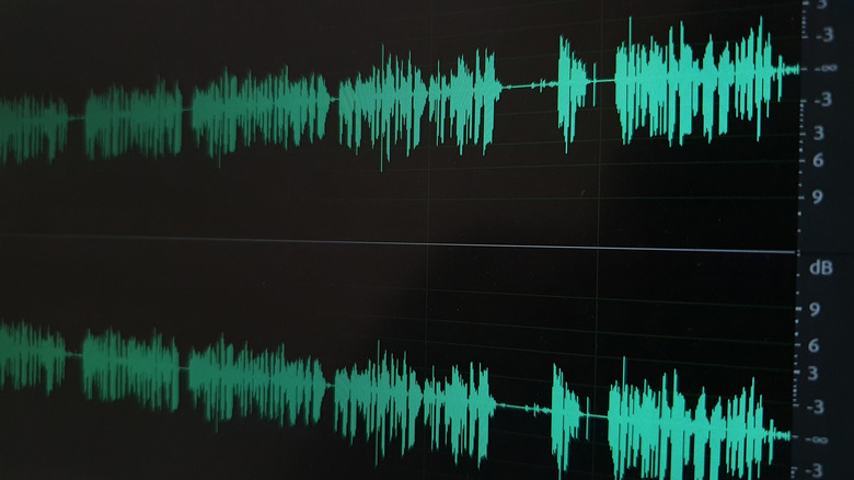 A wavelength profile of an audio project opened in Adobe Audition