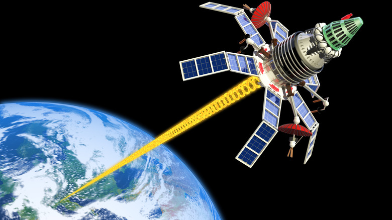 concept of laser beaming power back to earth