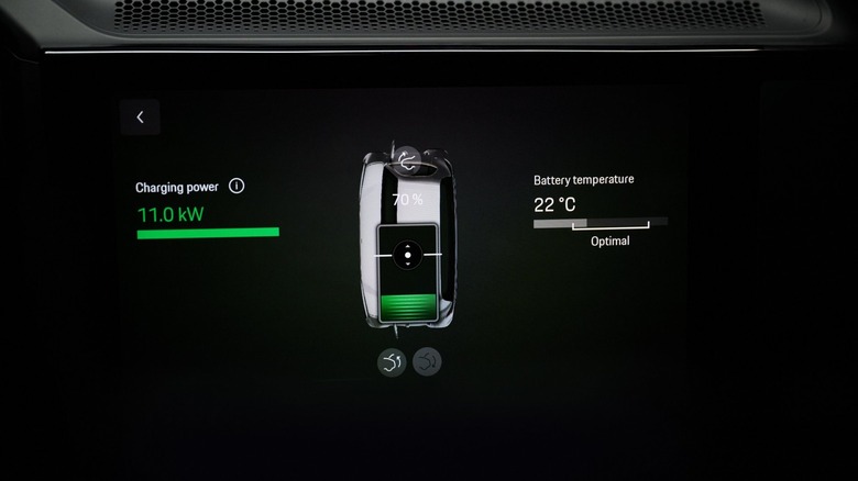 The charging interface for the 2026 Porsche Cayenne Electric is displayed.