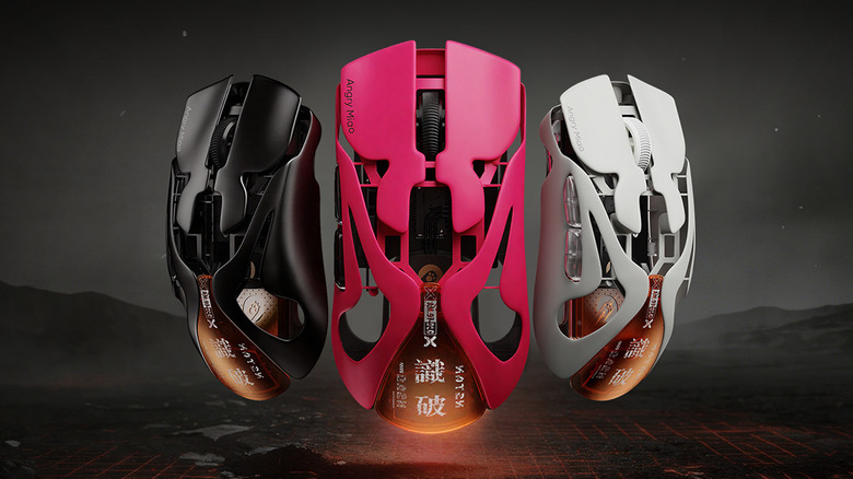 Black, red, and white Angry Miao wireless AM Infinity Mice