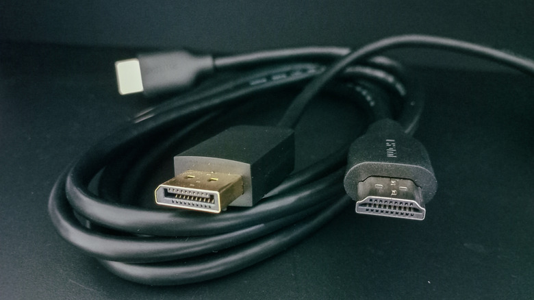 A bundle of HDMI cables.