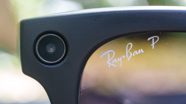 Close-up of the camera on the Meta Ray-Ban Glasses