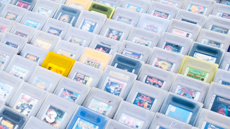 A collection of old game cartridges