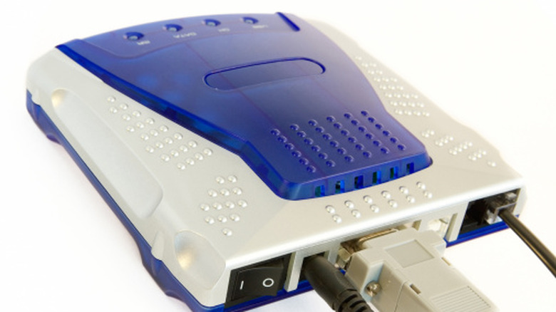 An example of an external dialup modem