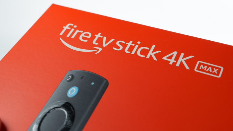 Amazon Fire TV Stick 4K Max in orange packaging