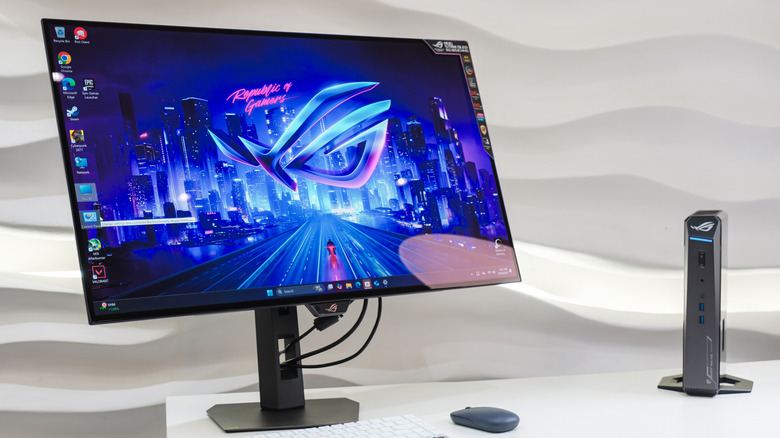 OLED monitor on a desk