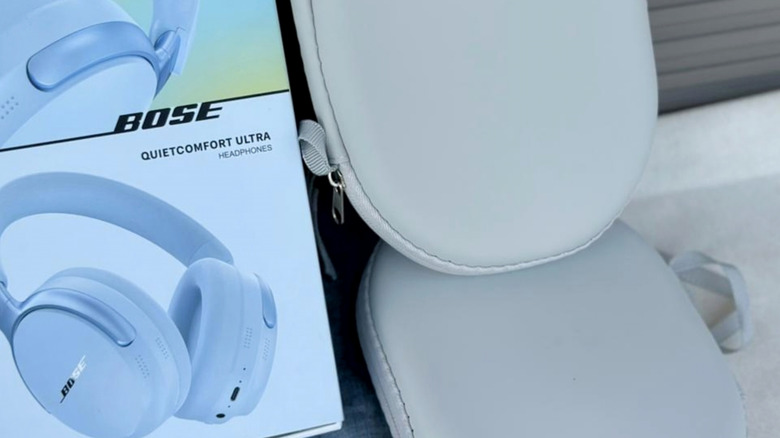 Close-up of Bose a headphones case